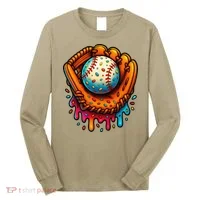 Ice Cream Dripping Candy Sprinkles Baseball Stuff Long Sleeve Shirt thumb 0
