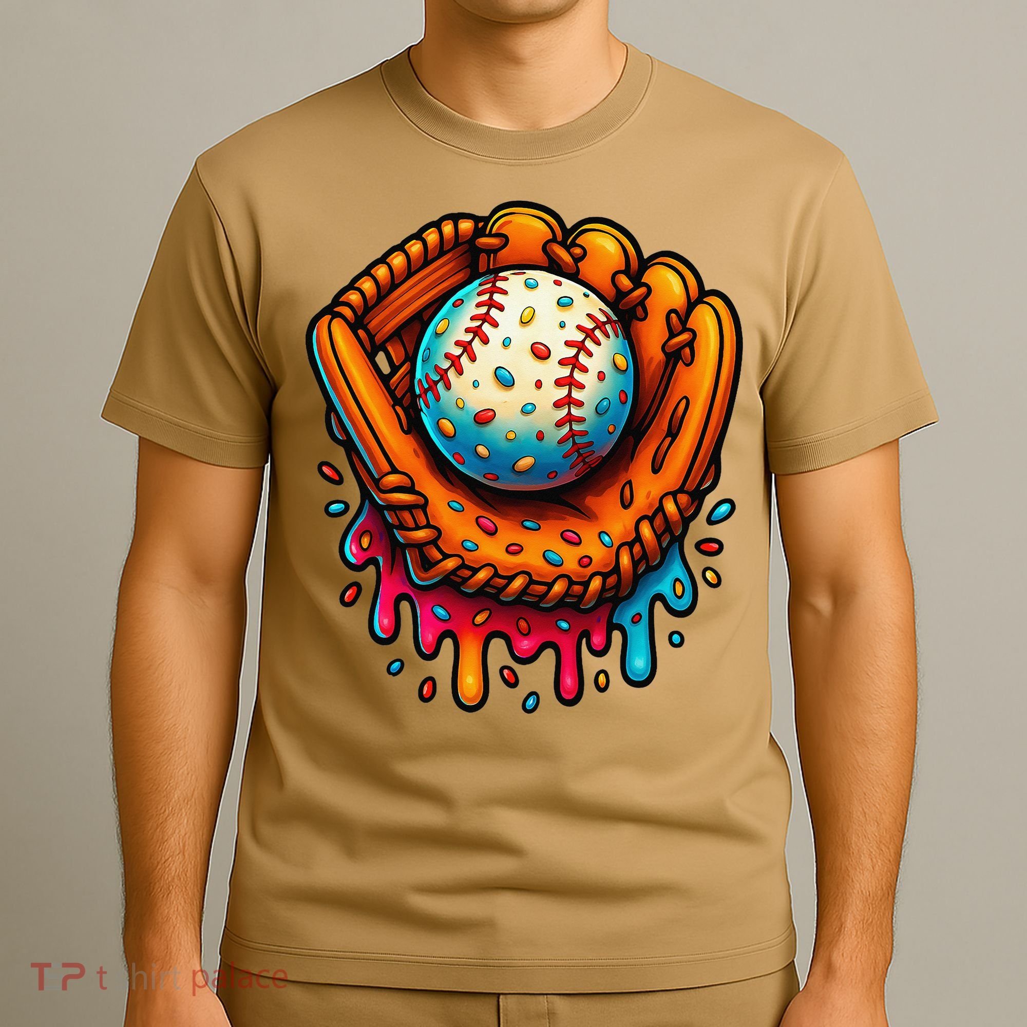 Ice Cream Dripping Candy Sprinkles Baseball Stuff T-Shirt