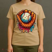 Ice Cream Dripping Candy Sprinkles Baseball Stuff T-Shirt thumb 4