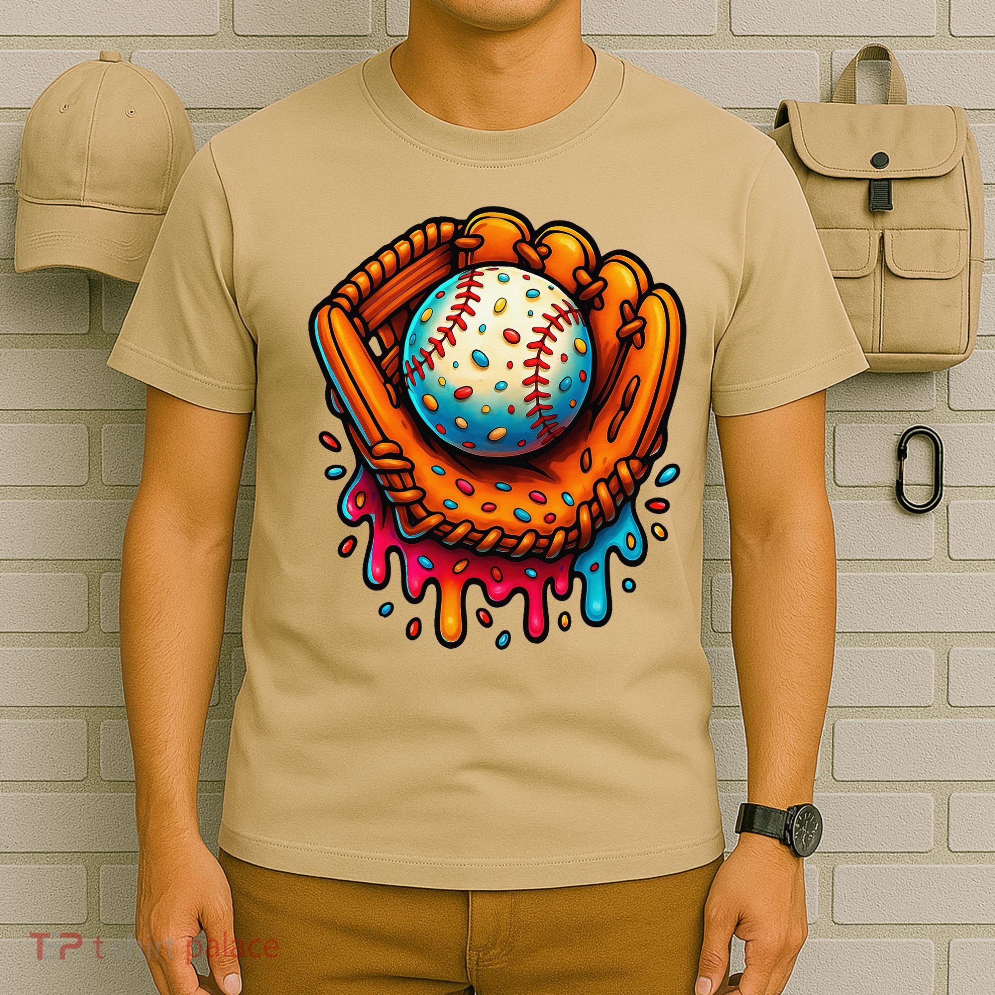 Ice Cream Dripping Candy Sprinkles Baseball Stuff T-Shirt
