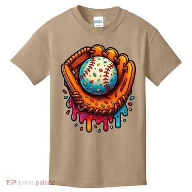 Ice Cream Dripping Candy Sprinkles Baseball Stuff Kids T-Shirt