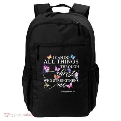 I Can Do All Things Through Christ Butterfly Art Religious TShirt Backpack