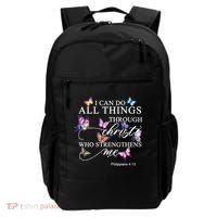 I Can Do All Things Through Christ Butterfly Art Religious TShirt Backpack thumb 0