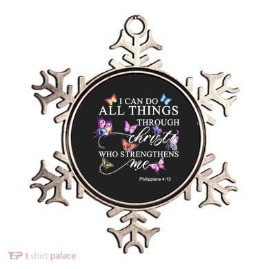 I Can Do All Things Through Christ Butterfly Art Religious TShirt Ornament