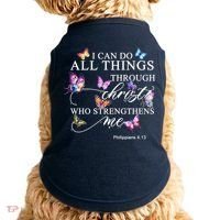I Can Do All Things Through Christ Butterfly Art Religious TShirt Doggie Tank thumb 0