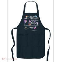 I Can Do All Things Through Christ Butterfly Art Religious TShirt Apron thumb 0
