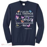 I Can Do All Things Through Christ Butterfly Art Religious TShirt Sweatshirt thumb 0
