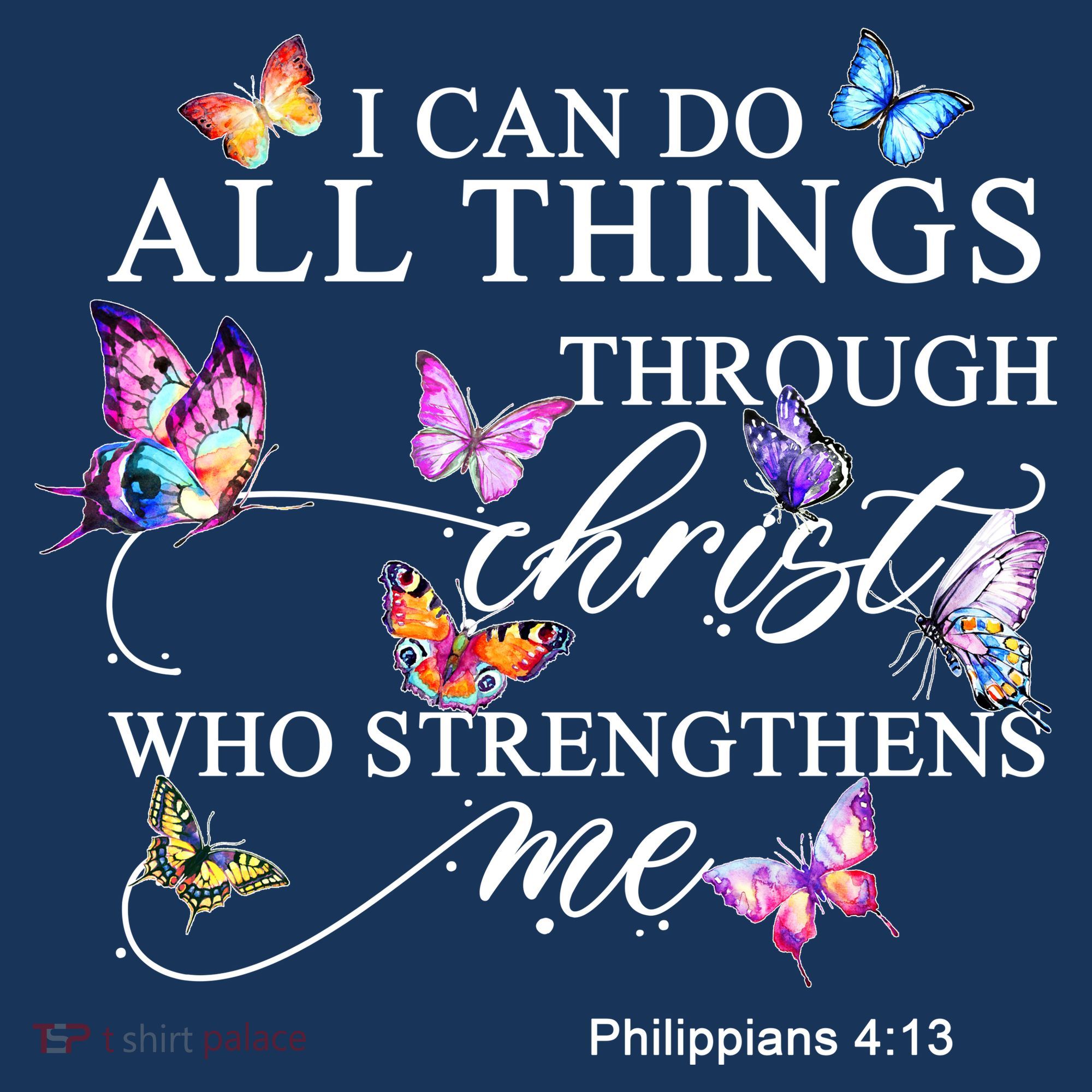 I Can Do All Things Through Christ Butterfly Art Religious TShirt Beanie