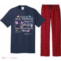 I Can Do All Things Through Christ Butterfly Art Religious TShirt Pajama Set thumb 0