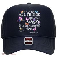 I Can Do All Things Through Christ Butterfly Art Religious TShirt Hat thumb 0