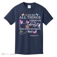 I Can Do All Things Through Christ Butterfly Art Religious TShirt Kids T-Shirt thumb 0