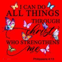 I Can Do All Things Through Christ Butterfly Art Religious TShirt Santa Hat thumb 1