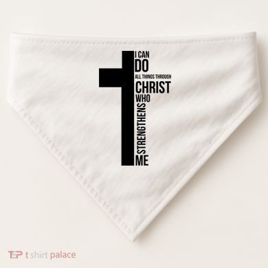 I Can Do All Things Through Christ Who Strengthens Me Cross USA-Made Doggie Bandana