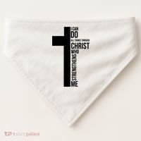 I Can Do All Things Through Christ Who Strengthens Me Cross USA-Made Doggie Bandana thumb 0