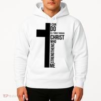 I Can Do All Things Through Christ Who Strengthens Me Cross Hoodie thumb 2