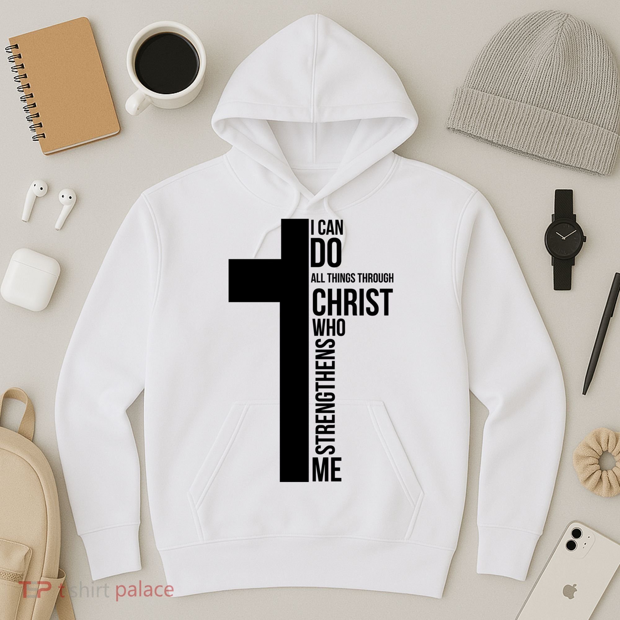 I Can Do All Things Through Christ Who Strengthens Me Cross Hoodie