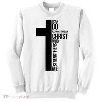 I Can Do All Things Through Christ Who Strengthens Me Cross Sweatshirt thumb 0
