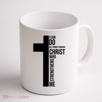 I Can Do All Things Through Christ Who Strengthens Me Cross Coffee Mug back