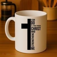 I Can Do All Things Through Christ Who Strengthens Me Cross Coffee Mug thumb 4