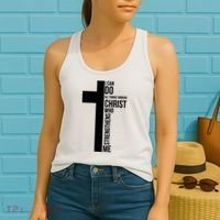 I Can Do All Things Through Christ Who Strengthens Me Cross Women's Tank Top thumb 2