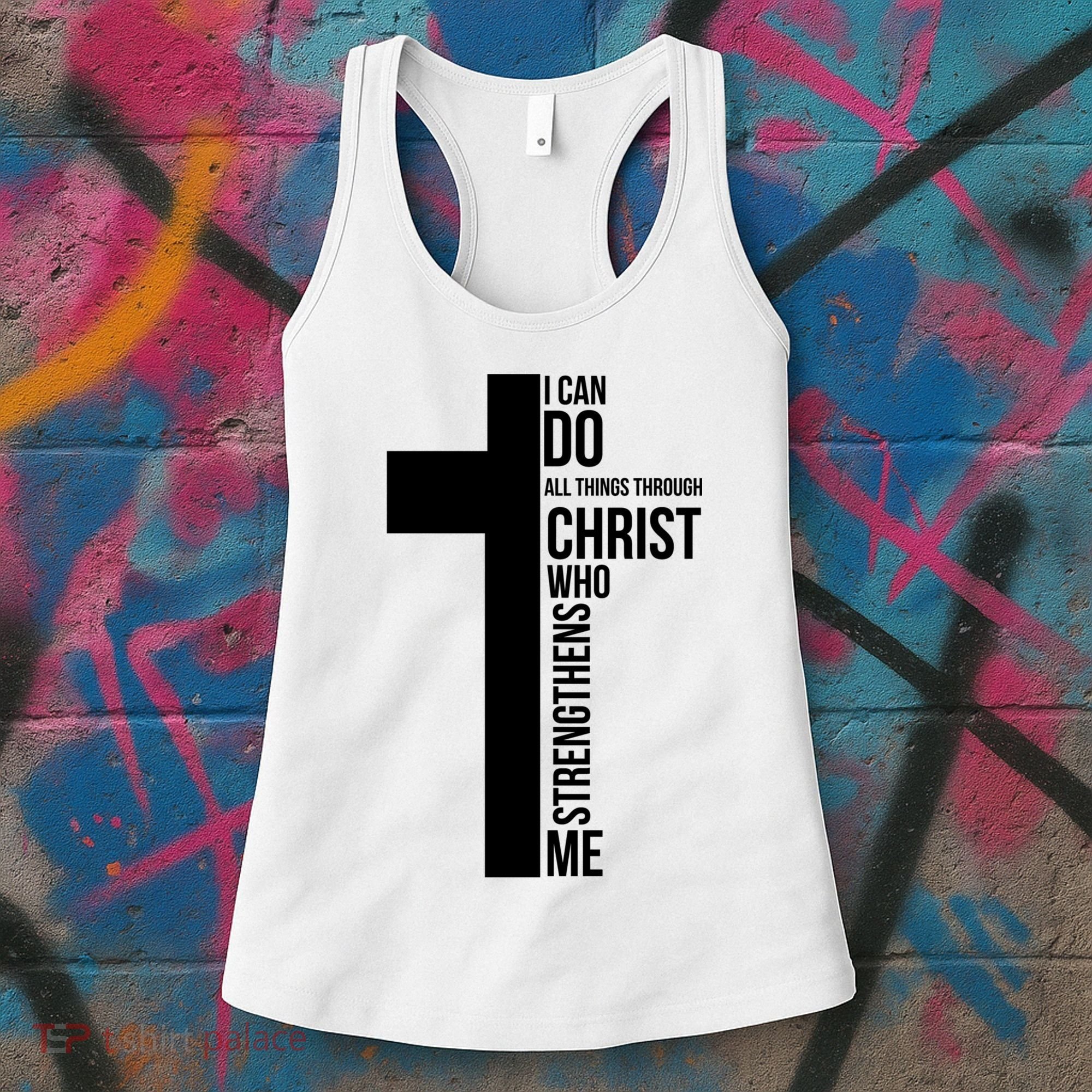 I Can Do All Things Through Christ Who Strengthens Me Cross Women's Tank Top