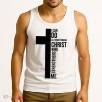 I Can Do All Things Through Christ Who Strengthens Me Cross Tank Top thumb 3