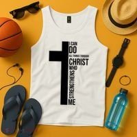 I Can Do All Things Through Christ Who Strengthens Me Cross Tank Top thumb 4