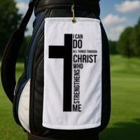 I Can Do All Things Through Christ Who Strengthens Me Cross Golf Towel thumb 2