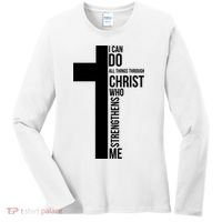 I Can Do All Things Through Christ Who Strengthens Me Cross Women's Long Sleeve Shirt thumb 0