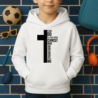 I Can Do All Things Through Christ Who Strengthens Me Cross Kids Hoodie thumb 2