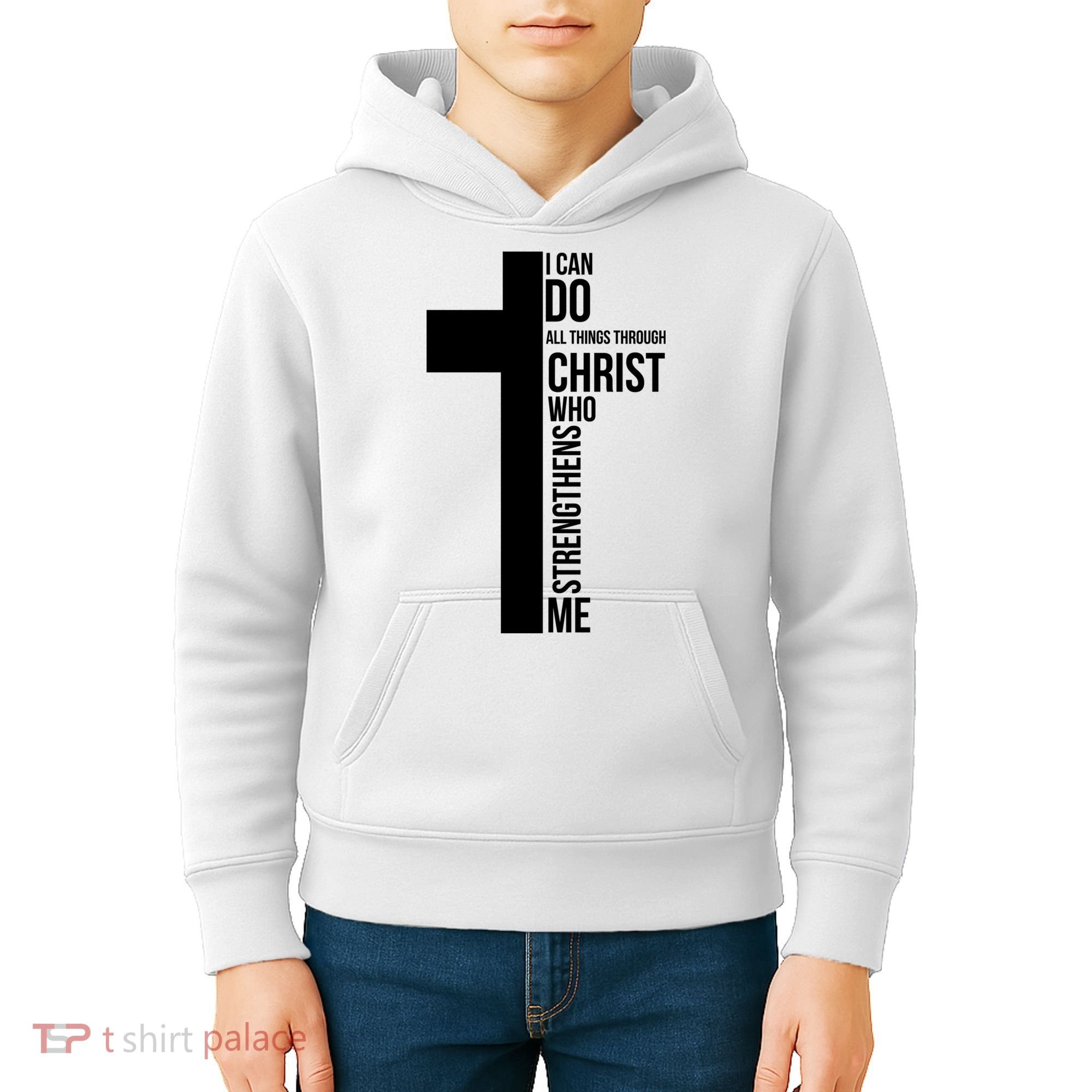 I Can Do All Things Through Christ Who Strengthens Me Cross Kids Hoodie