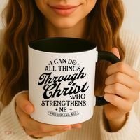 I Can Do All Things Through Christ Bible Christian Faith Coffee Mug thumb 3