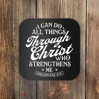 I Can Do All Things Through Christ Bible Christian Faith Coaster thumb 0