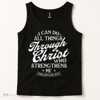 I Can Do All Things Through Christ Bible Christian Faith Tank Top thumb 2
