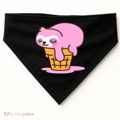 Ice Cream Sloth Cute USA-Made Doggie Bandana