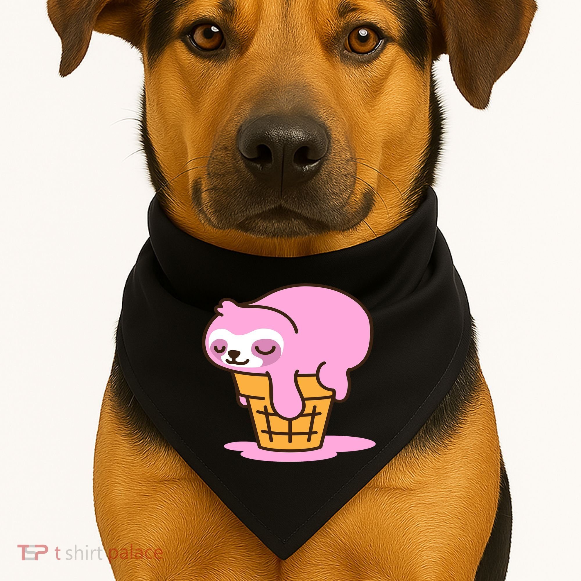 Ice Cream Sloth Cute USA-Made Doggie Bandana
