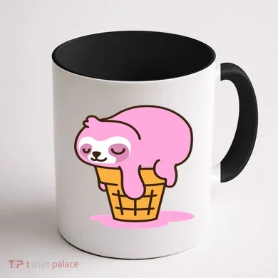 Ice Cream Sloth Cute Coffee Mug back