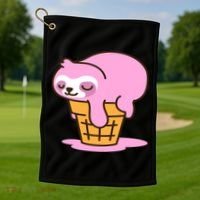 Ice Cream Sloth Cute Golf Towel thumb 1
