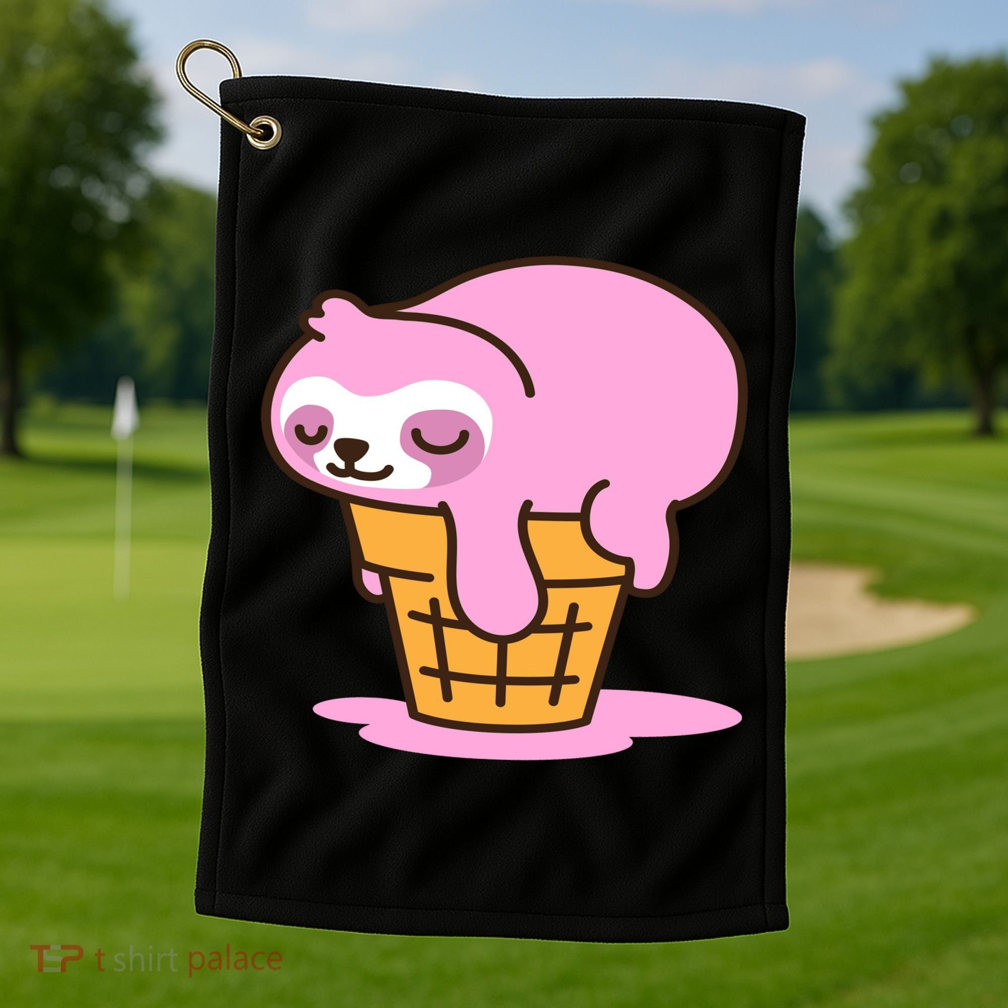 Ice Cream Sloth Cute Golf Towel