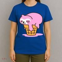 Ice Cream Sloth Cute T-Shirt thumb 4