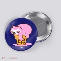 Ice Cream Sloth Cute Button thumb 0