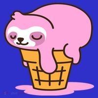 Ice Cream Sloth Cute Button thumb 1