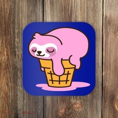 Ice Cream Sloth Cute Coaster
