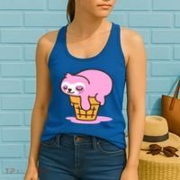 Ice Cream Sloth Cute Women's Tank Top thumb 2