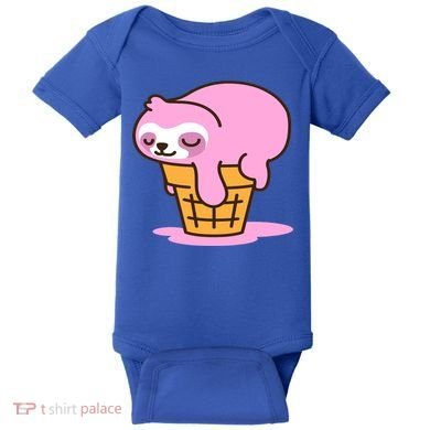 Ice Cream Sloth Cute Baby Bodysuit