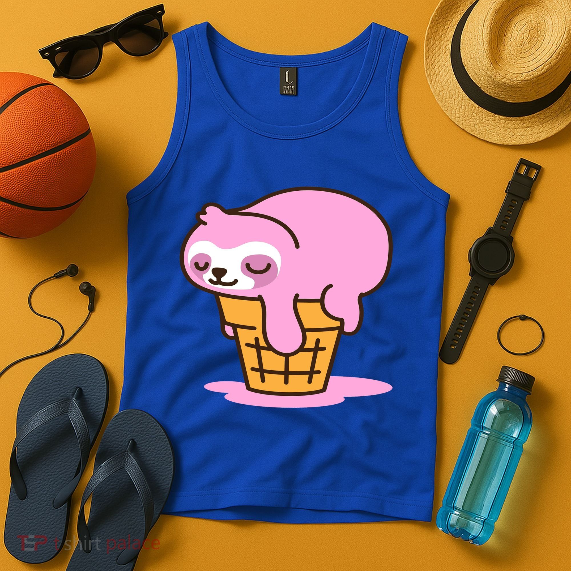 Ice Cream Sloth Cute Tank Top