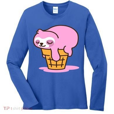 Ice Cream Sloth Cute Women's Long Sleeve Shirt