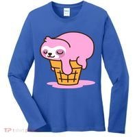 Ice Cream Sloth Cute Women's Long Sleeve Shirt thumb 0
