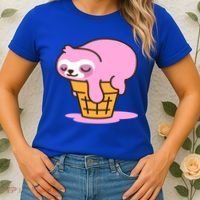Ice Cream Sloth Cute Women's T-Shirt thumb 2