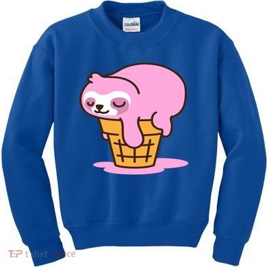 Ice Cream Sloth Cute Kids Sweatshirt